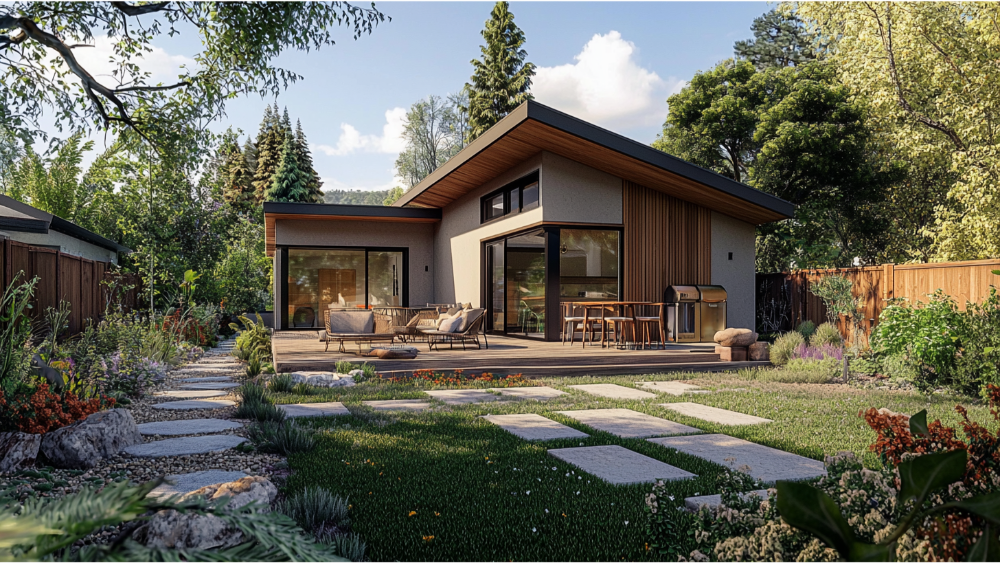 An ADU in the backyard of a home in northern California