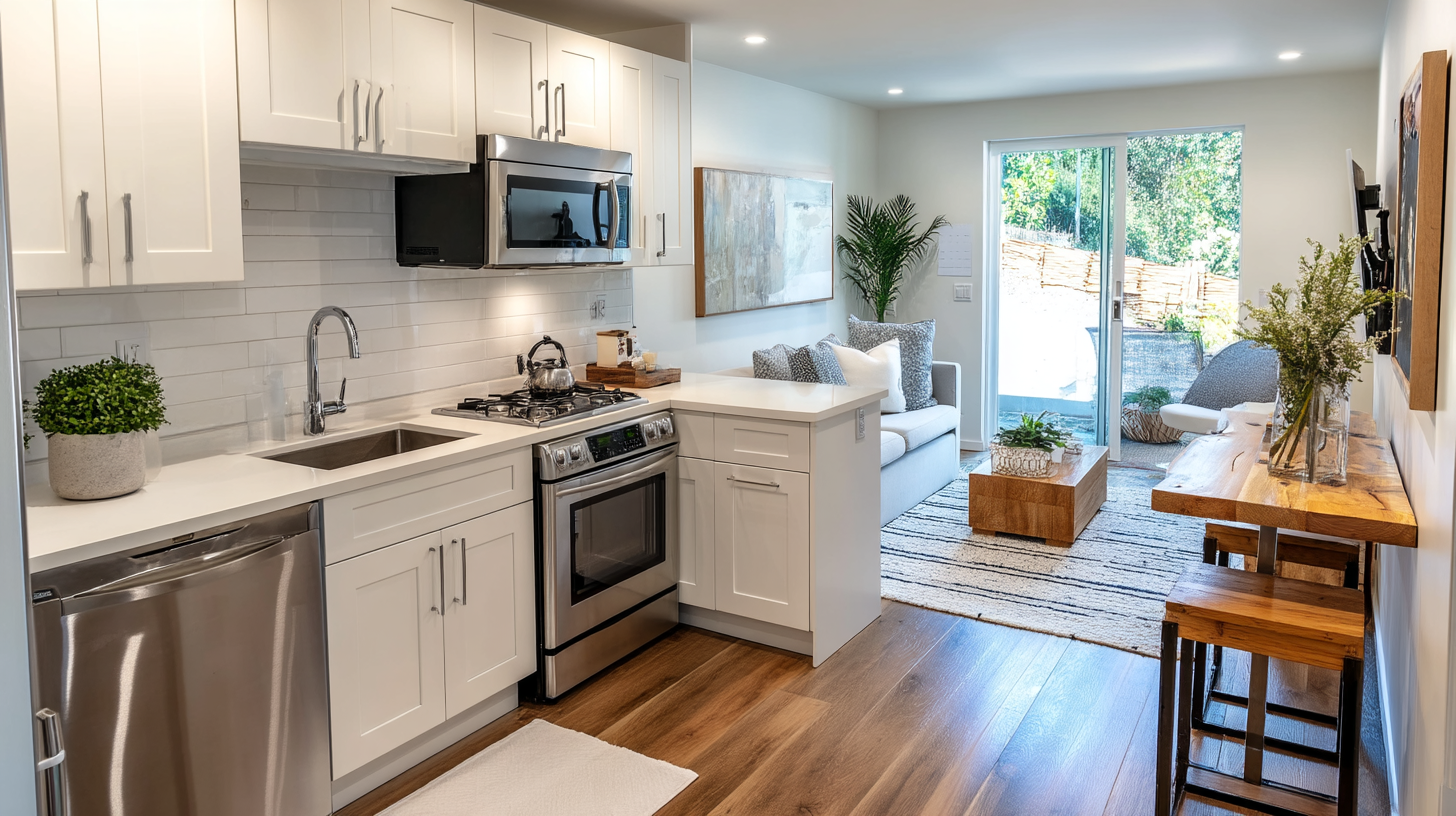 contentcreationteamkova open concept ADU kitchen with white cab a68a330d 0560 4bb5 b7dc d035f501edd4