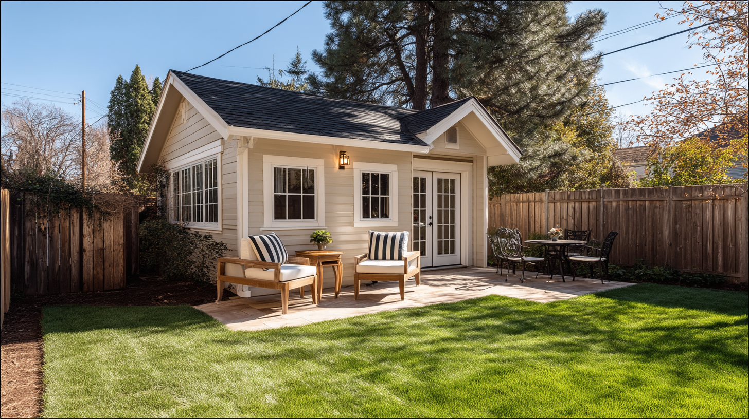 contentcreationteamkova suburban backyard ADU with cream colore 285f91d1 2a88 4f2b be8f a6e220aec586