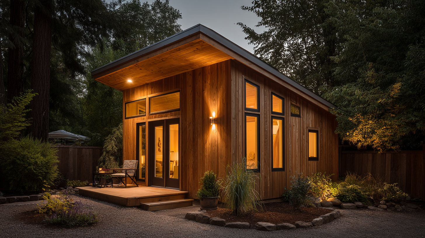contentcreationteamkova brown cedar sided ADU with warm lightin ca5c8655 4f94 41f1 9a0e 81989531de16