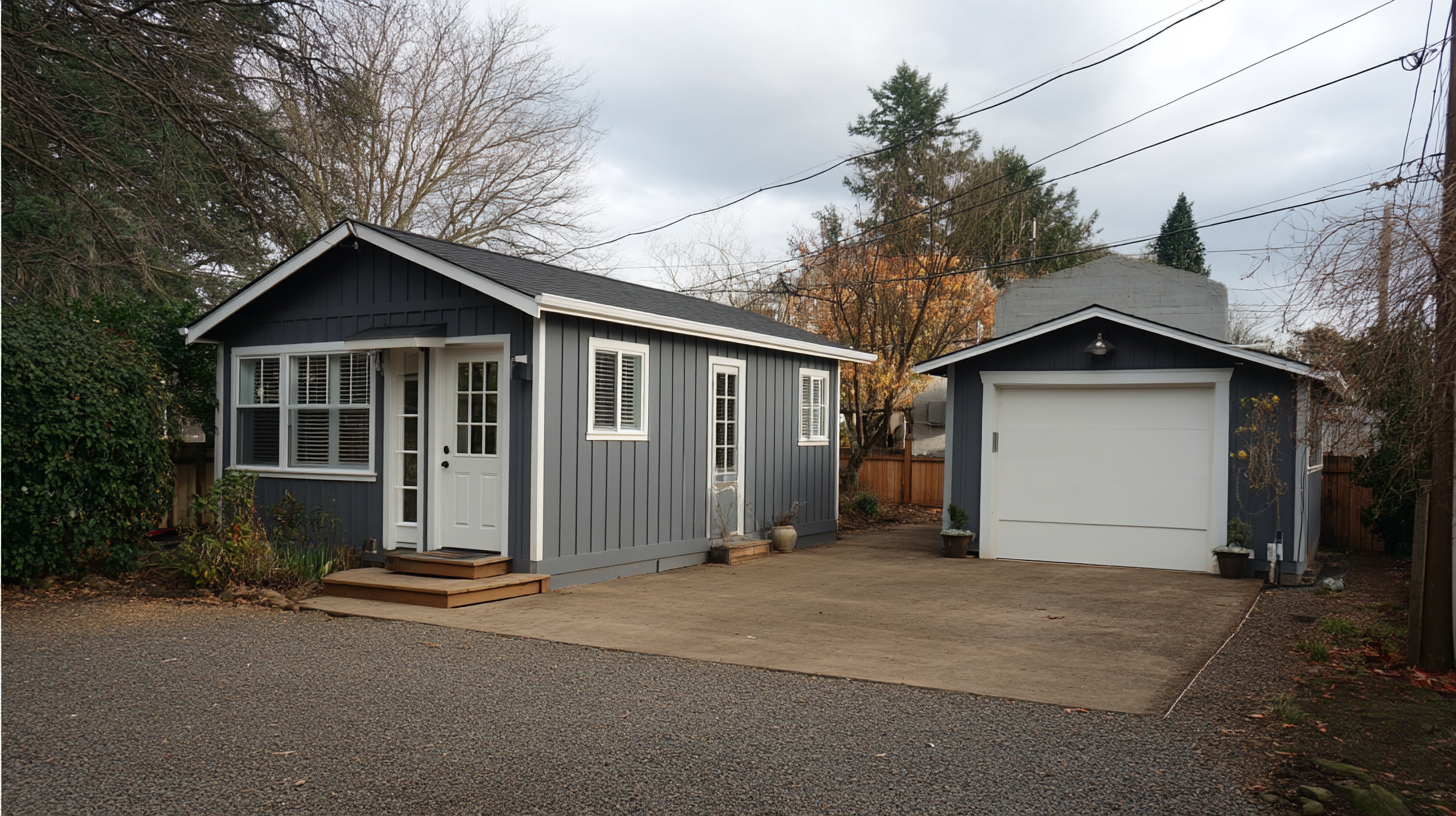 contentcreationteamkova gray vinyl sided ADU with matching stor 2dce7b2c 3976 44fa aae6 2acce075db0d