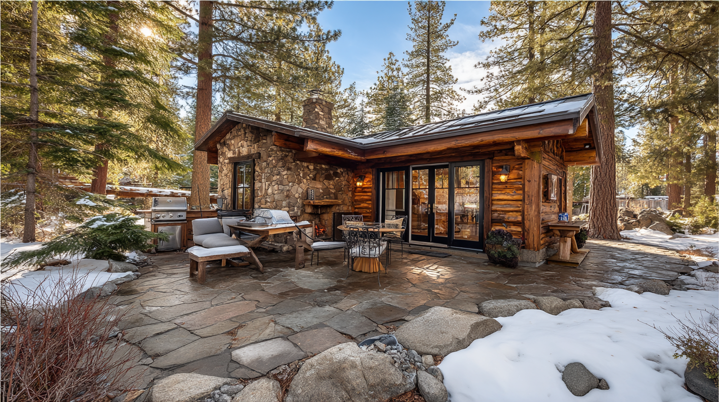 contentcreationteamkova Rustic log style ADU nestled in a light 12d61eec b331 4e79 9e78 164abc39eebe