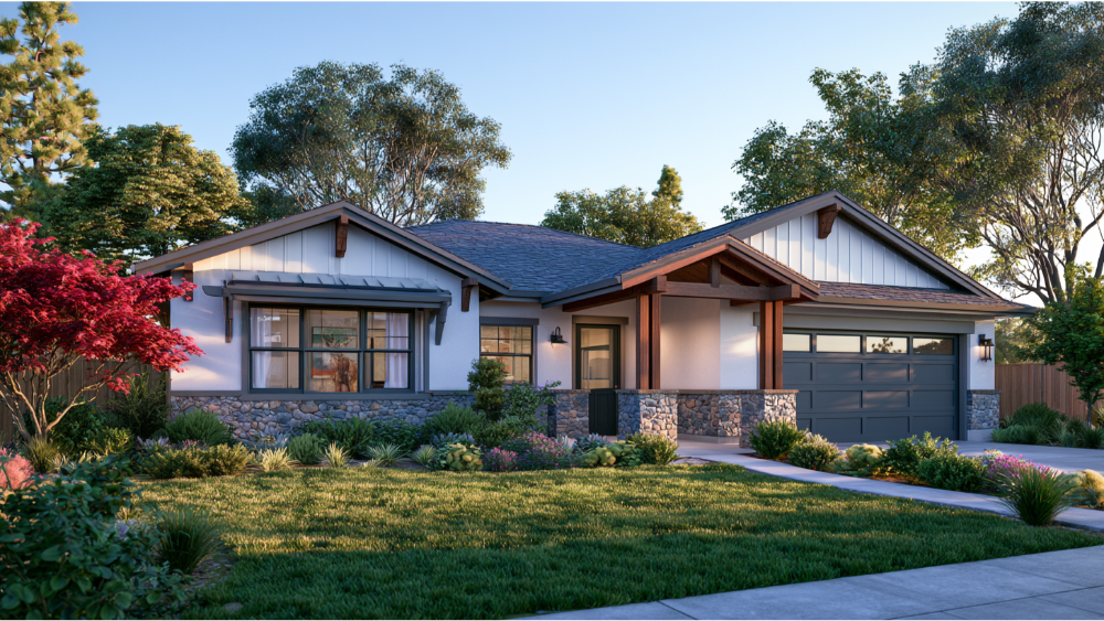 Homeowner reviewing backyard layout and site plans before beginning ADU construction.