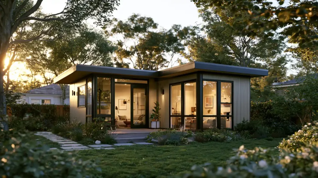 Modern tiny home ADU completed on a California residential property