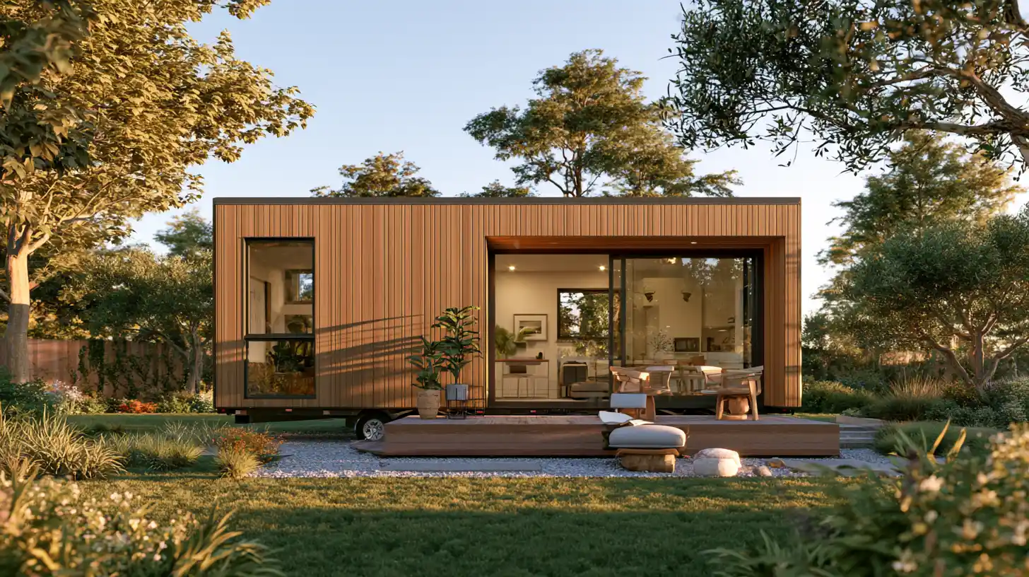 Modern prebuilt tiny home showing the convenience and limitations of purchasing a turnkey unit