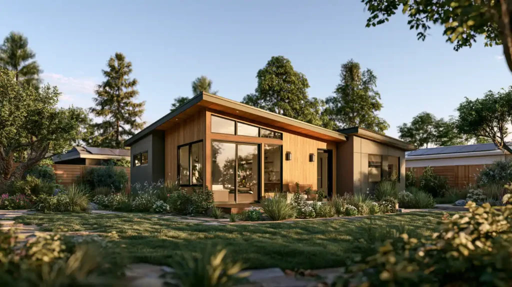 Modern tiny home ADU in a California backyard representing alternative financing options