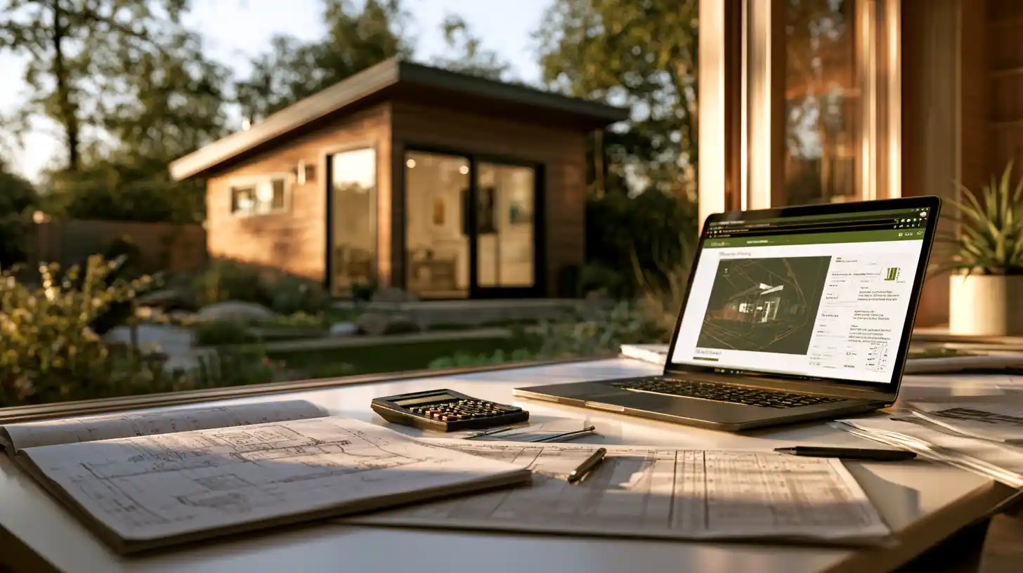 Financial planning workspace for evaluating financing options for a California tiny home or ADU project.
