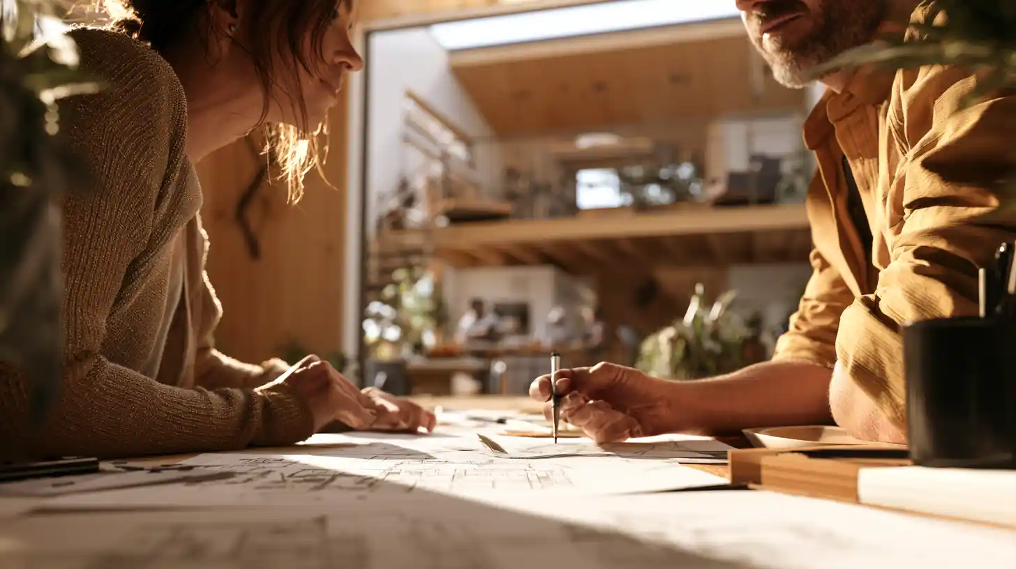 ADU design consultation focused on planning a custom tiny home loft layout.