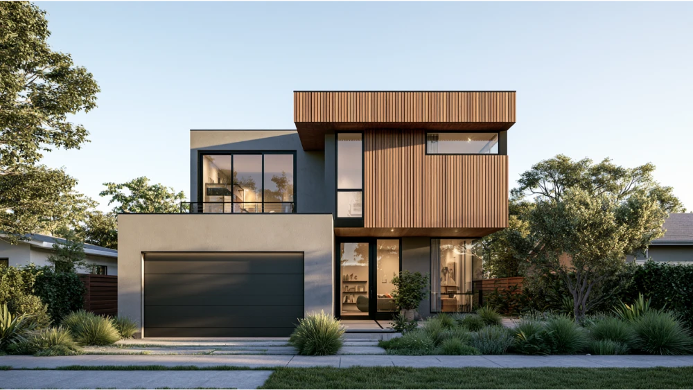California ADU showing a garage separate from the livable space.