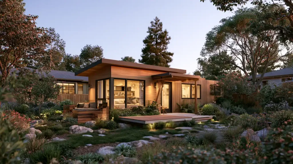 Compact two-bedroom tiny home ADU designed for efficient living in California